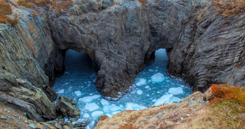 ice floating in the water off bonavista, newfoundland
