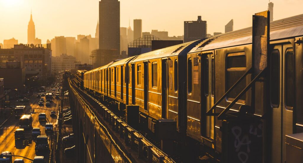 New York Subway at Dusk