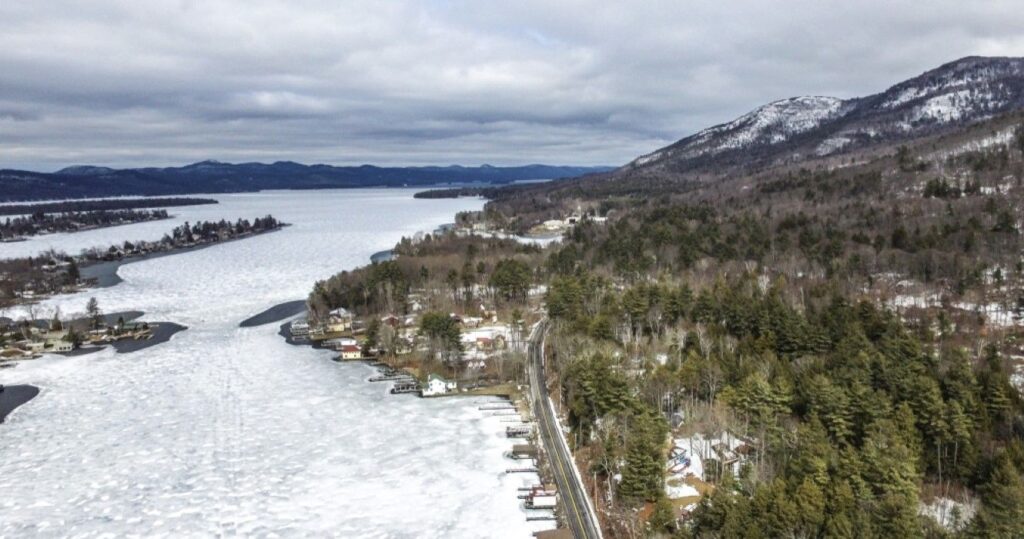 Pilot Knob in the winter, Lake George, New York