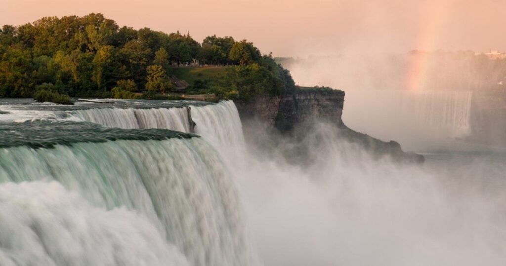 Prospect Point Viewing Area in Niagara Falls State Park in Niagara Falls, New York