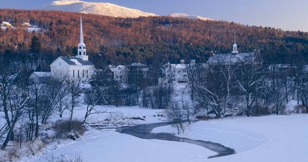 Stowe, Vermont in winter