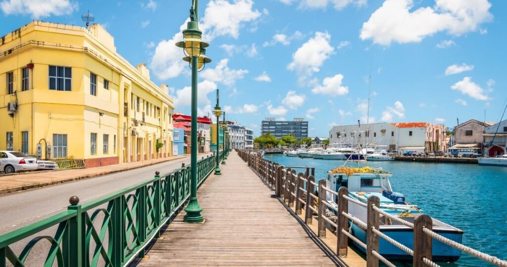 a dock at a marina in barbados