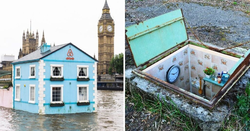 a floating airbnb in london, an undergroup airbnb rental in london