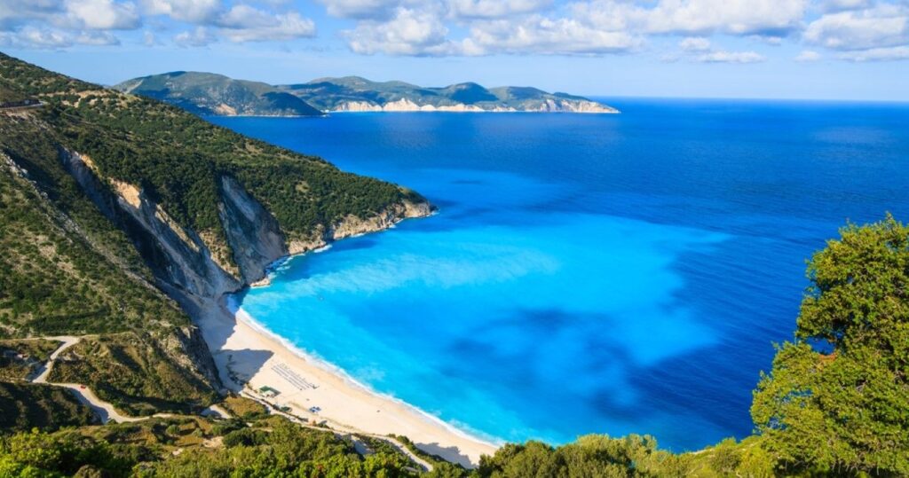Myrtos beach on Kefalonia island, Greece