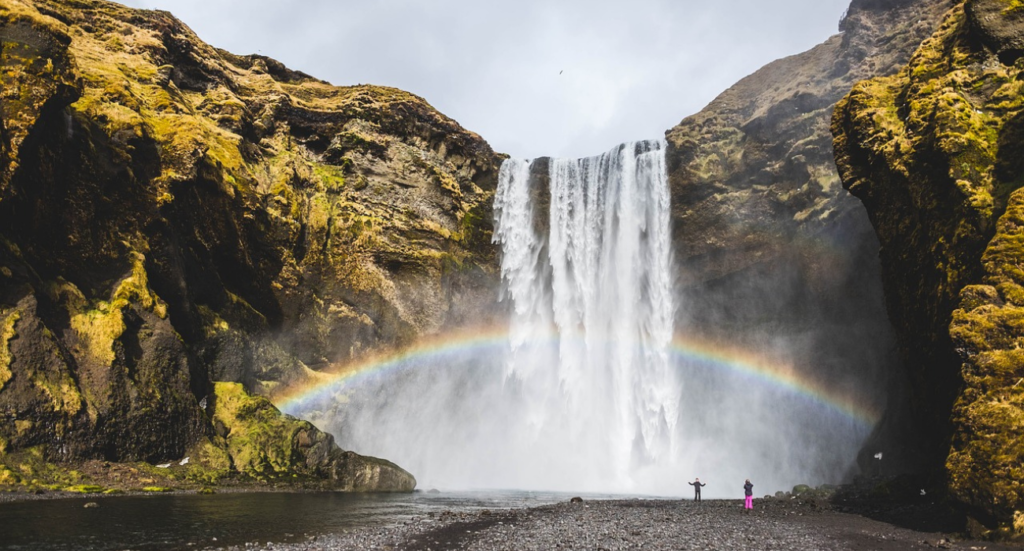 View Of A Stunning Icelandic Waterfall