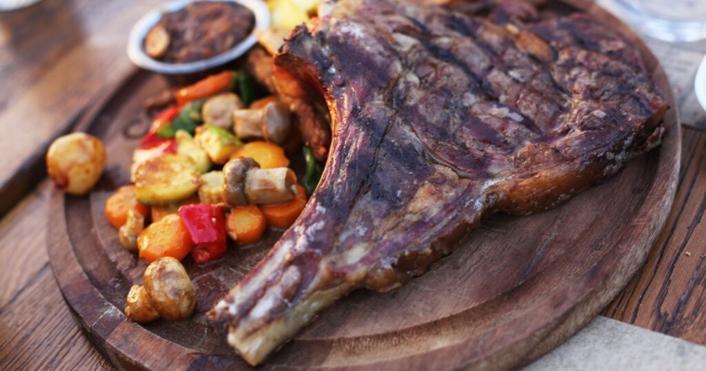 a grilled steak and veggies in dallas, texas