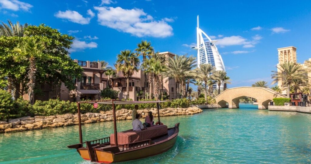 View of Burj Al Arab from Madinat Jumeirah, Dubai