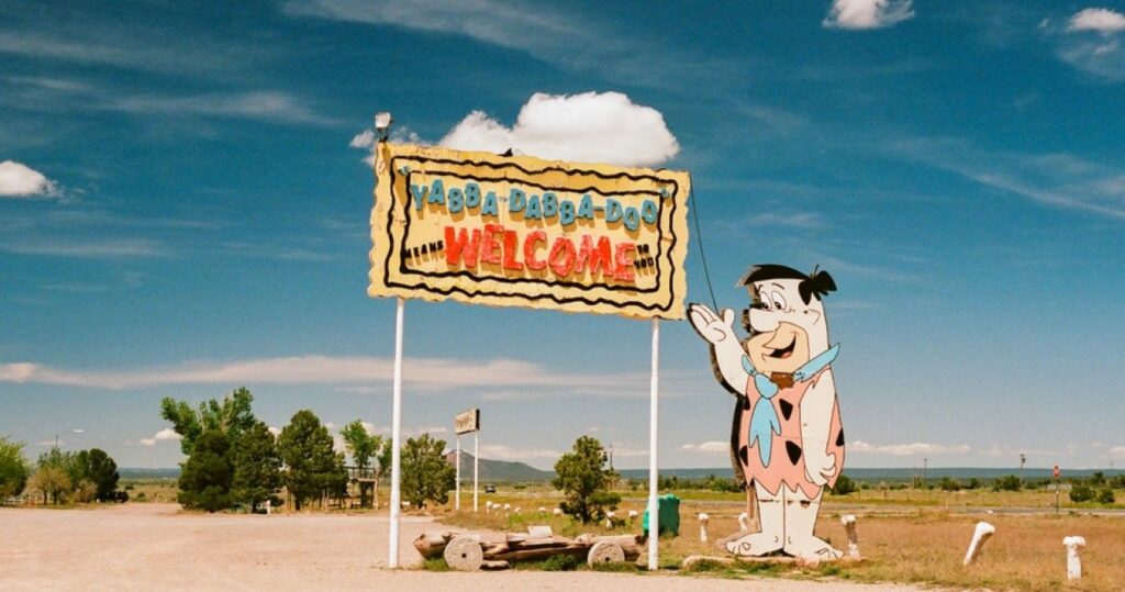 Fred Flintstone's sign at the Flintstone's Bedrock City and campground