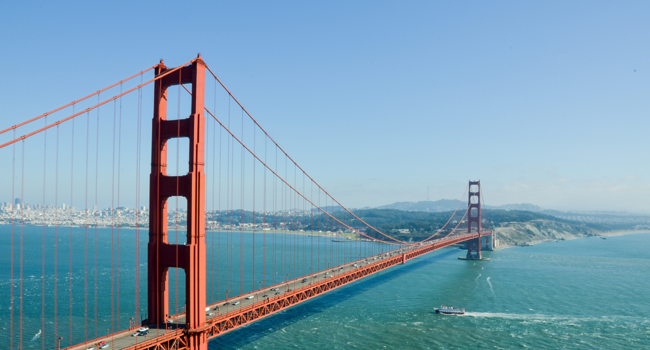 Vista da ponte Golden Gate, Califórnia